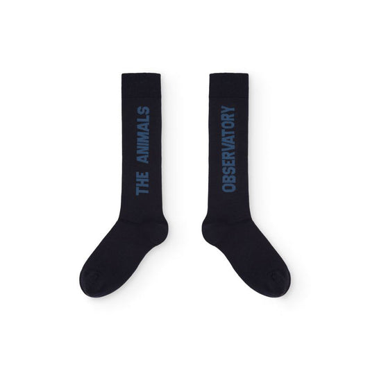 儿童藏青色Logo棉袜