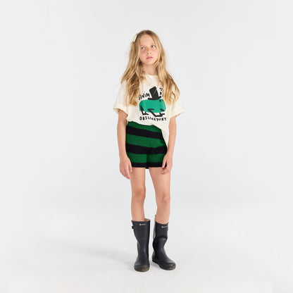 儿童白色印花棉T恤