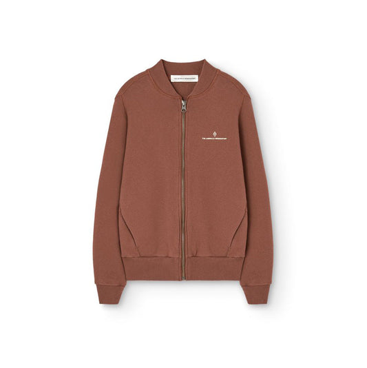 儿童棕色棉拉链夹克