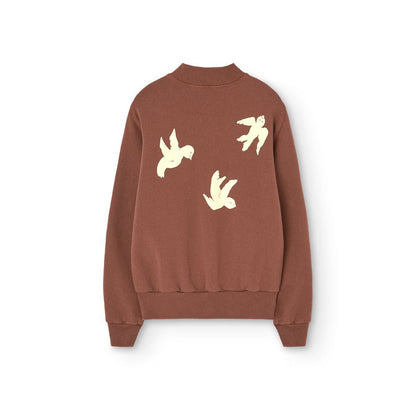 儿童棕色棉拉链夹克