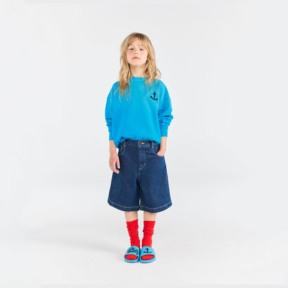 儿童蓝色棉卫衣