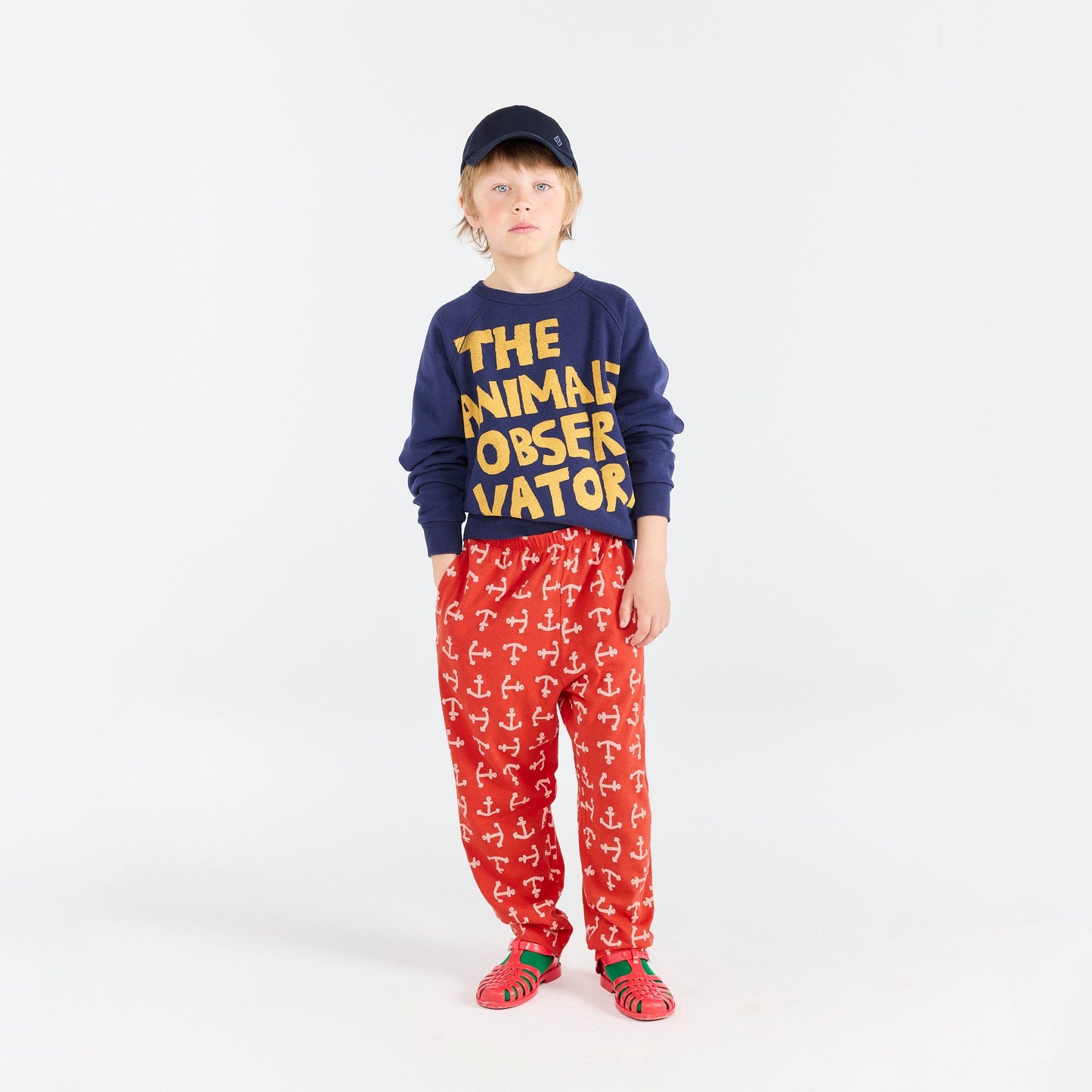 儿童深蓝色Logo棉卫衣