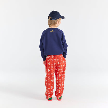 儿童深蓝色Logo棉卫衣