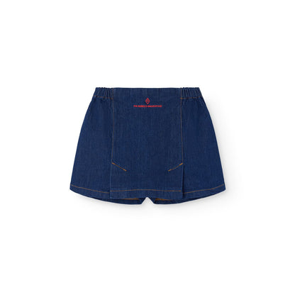 女童蓝色牛仔裙裤