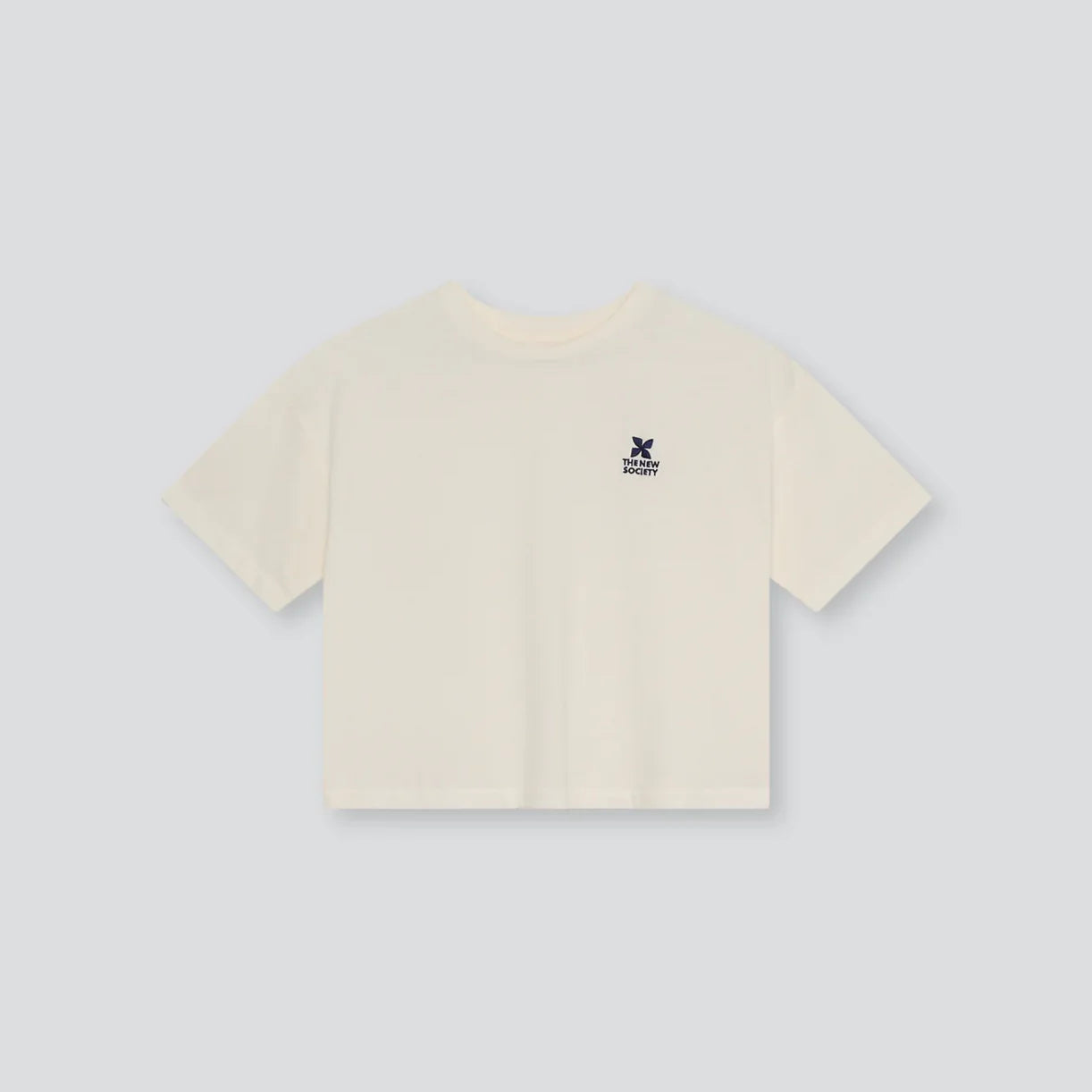女童白色刺绣Logo棉T恤