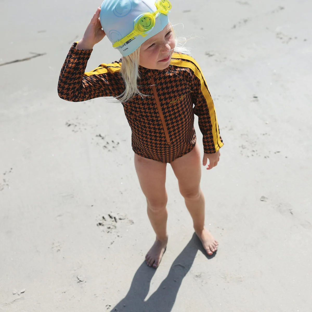 儿童黄色笑脸游泳眼镜