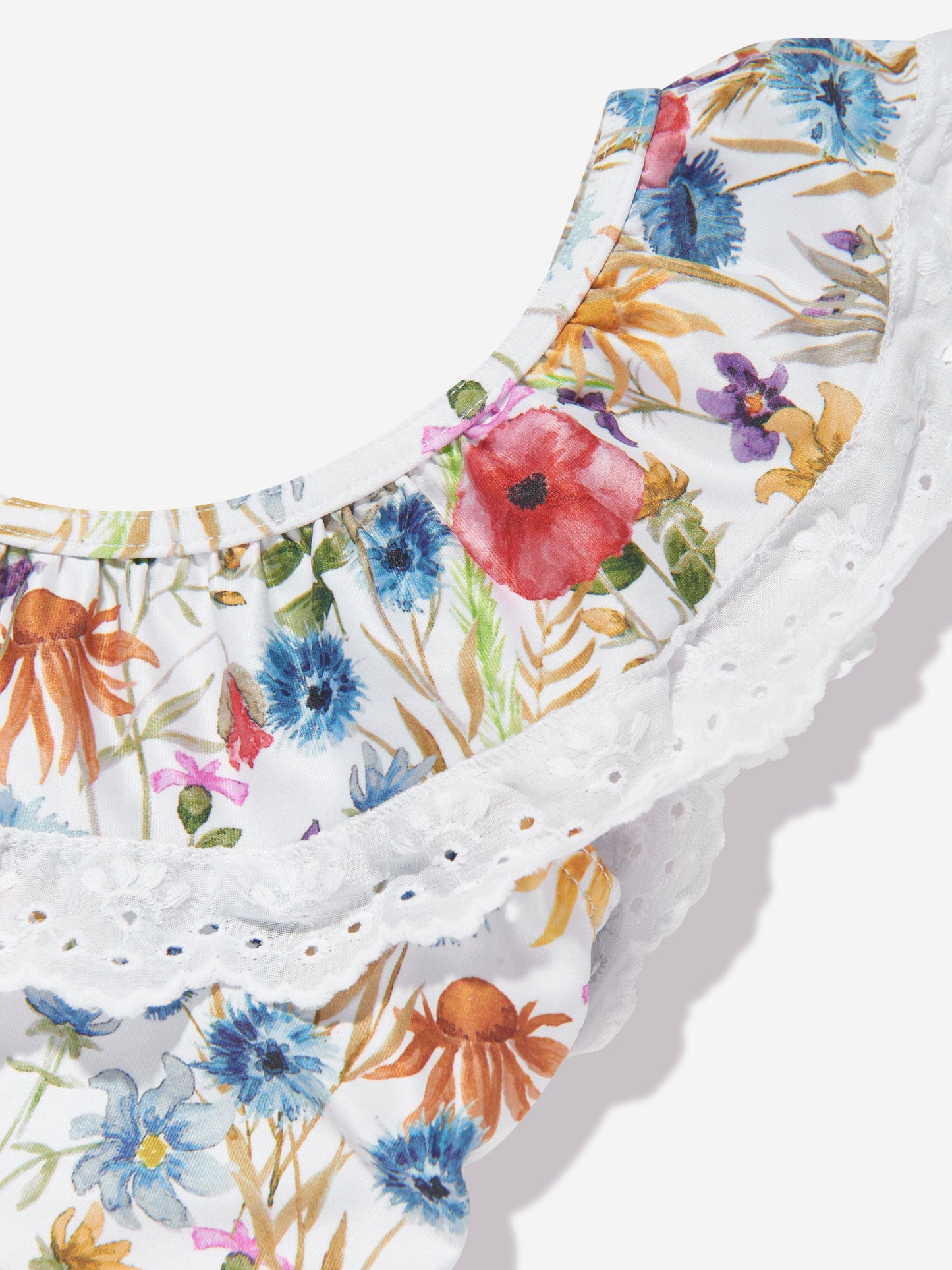 Selini Action Girls 白色罂粟花印花泳衣