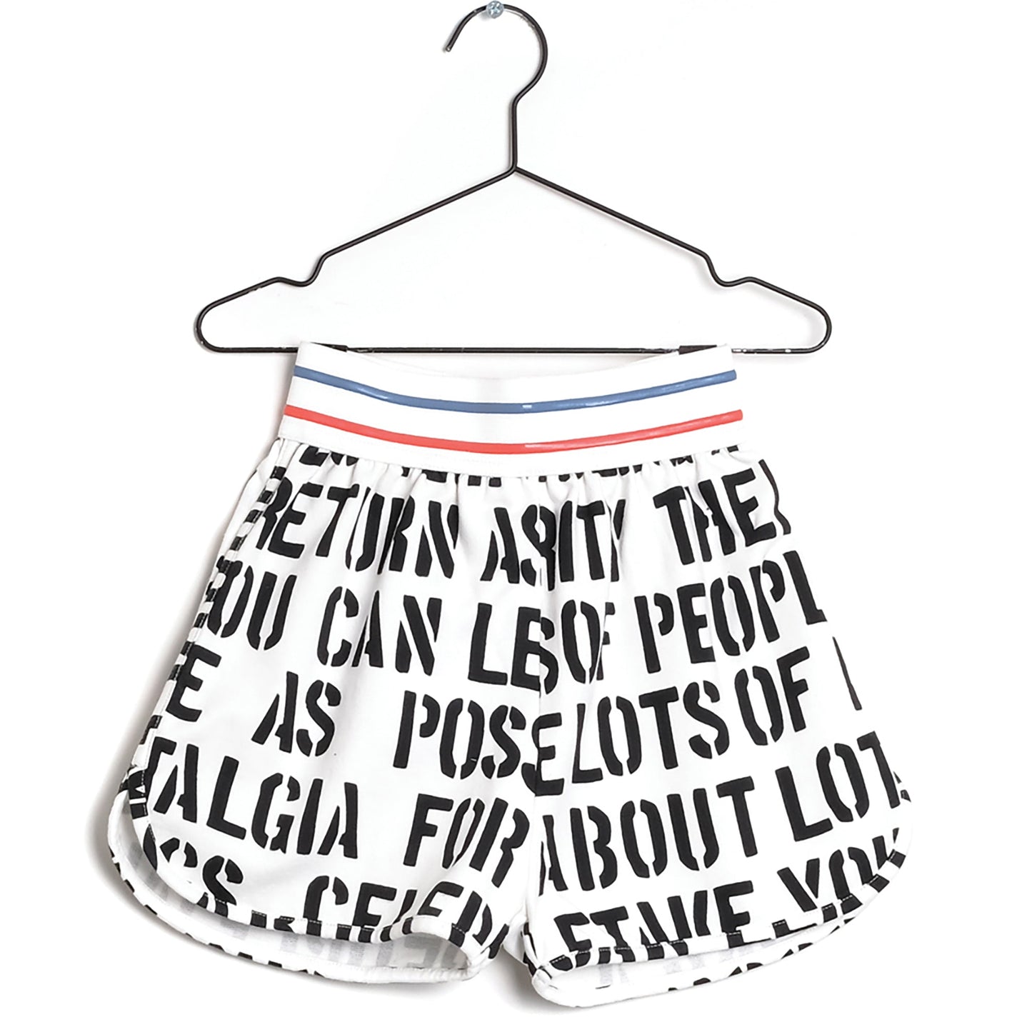 Girls White Printed Cotton Shorts