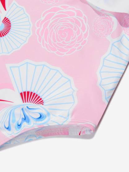 Simonetta 女童花卉扇形印花泳衣