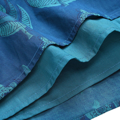 Girls Indigo Printed Trims Cotton 'Juno' Skirt