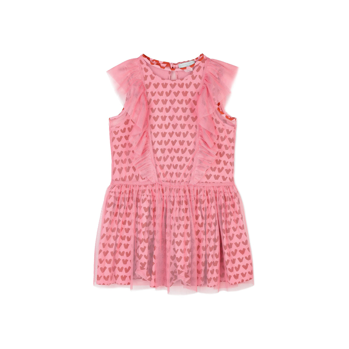 Girls Pink Heart Tulle Dress