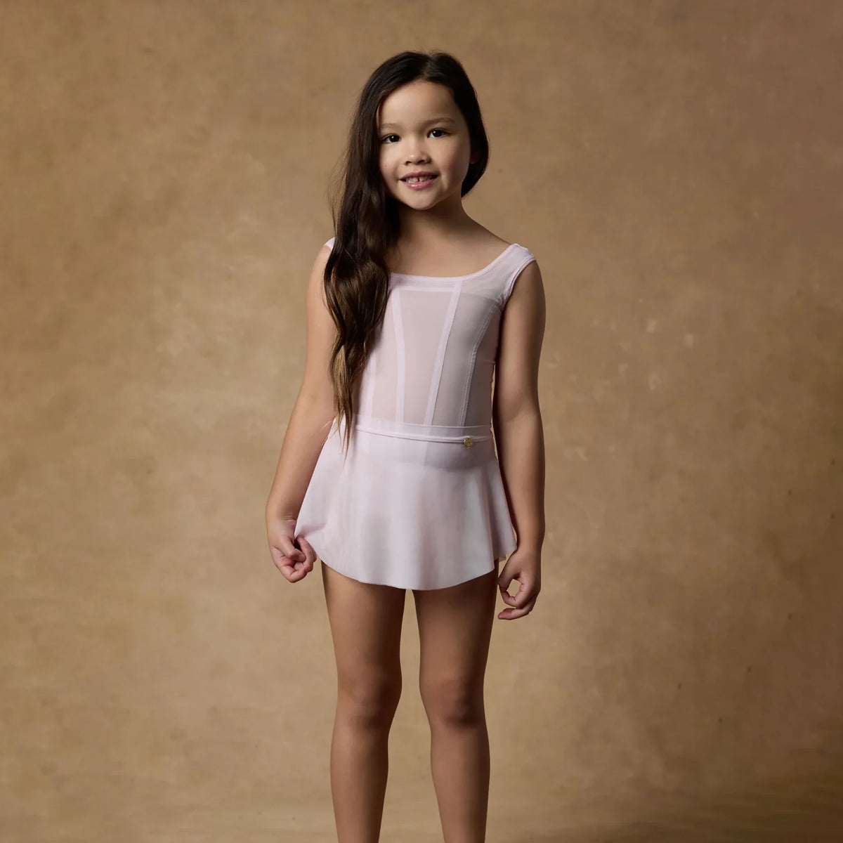 女童白色芭蕾舞连体衣(SOFIA LEOTARD PRELUDE/CAMELLIA MARSHMALLOW)