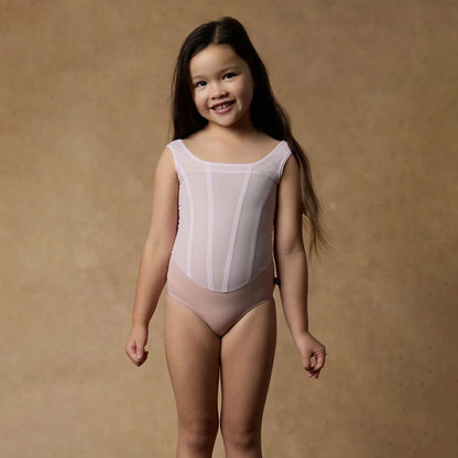 女童白色芭蕾舞连体衣(SOFIA LEOTARD PRELUDE/CAMELLIA MARSHMALLOW)
