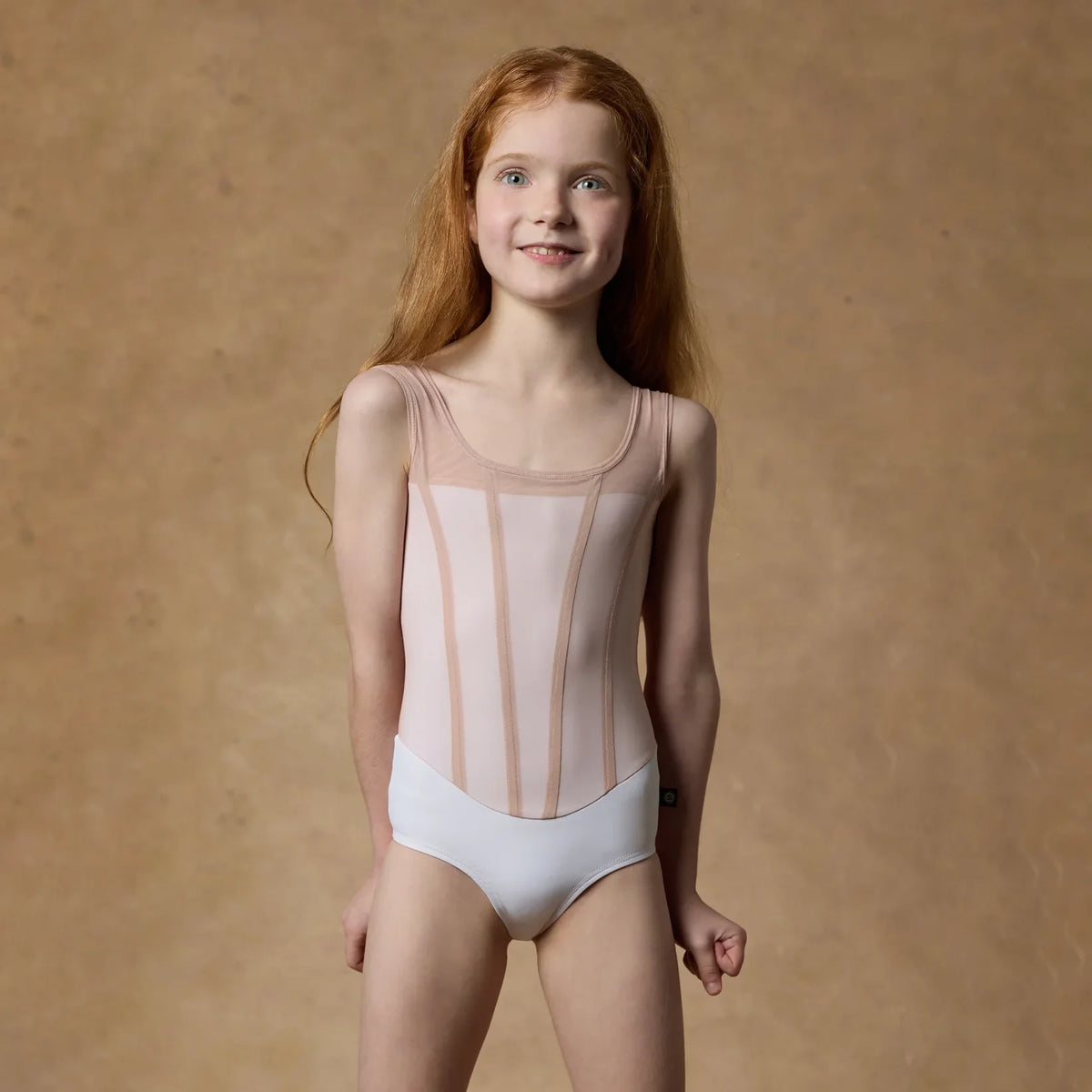 女童裸粉色芭蕾舞连体衣(SOFIA LEOTARD PRELUDE/FROST NOUGAT)