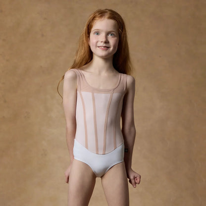 女童裸粉色芭蕾舞连体衣(SOFIA LEOTARD PRELUDE/FROST NOUGAT)