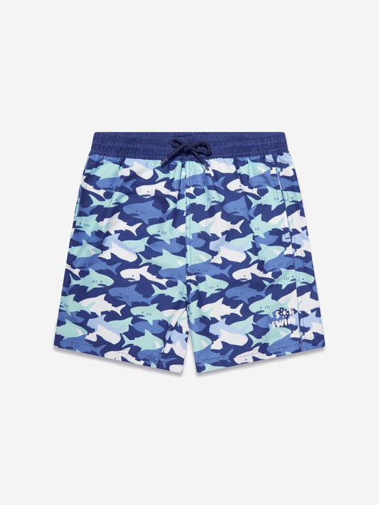 Soli Swim 男童鲨鱼泳裤 (UPF50+) 蓝色