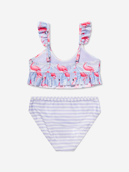 Soli Swim 女童火烈鸟比基尼 (UPF50+) 紫色