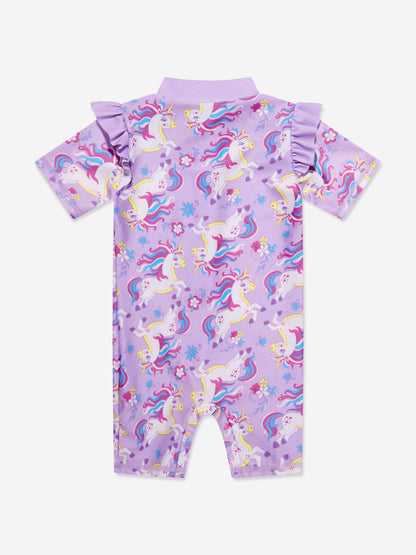 Soli Swim 女婴独角兽防晒泳衣 (UPF50+) 紫色