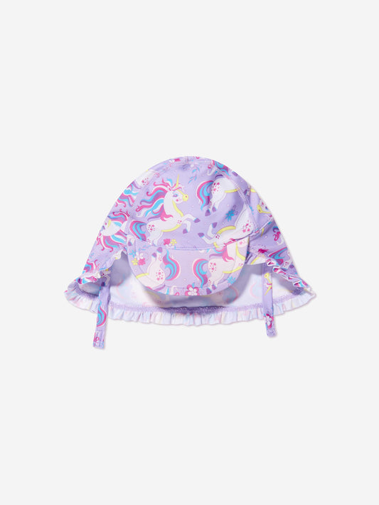 Soli Swim 女宝宝独角兽防晒帽 (UPF50+) 紫色