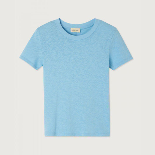 女士浅蓝色棉T恤