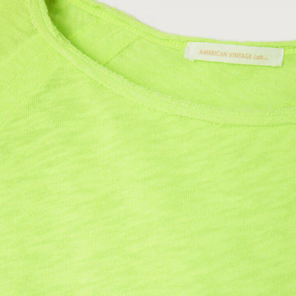 女士荧光绿色棉T恤