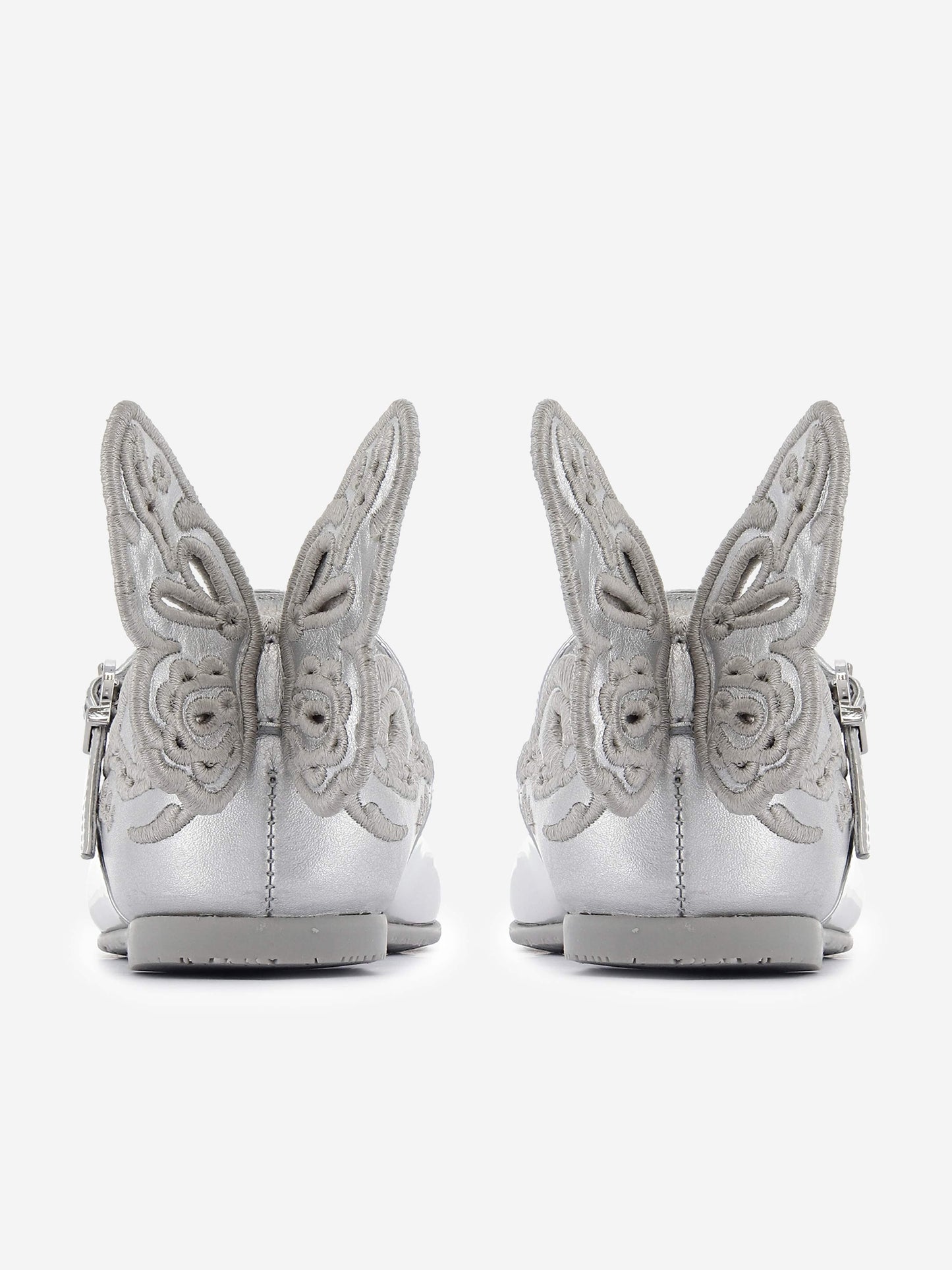 Sophia Webster Girls Chiara Broderie Flat in Silver