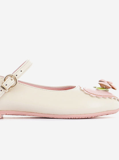 Girls Amora Flat in Ivory