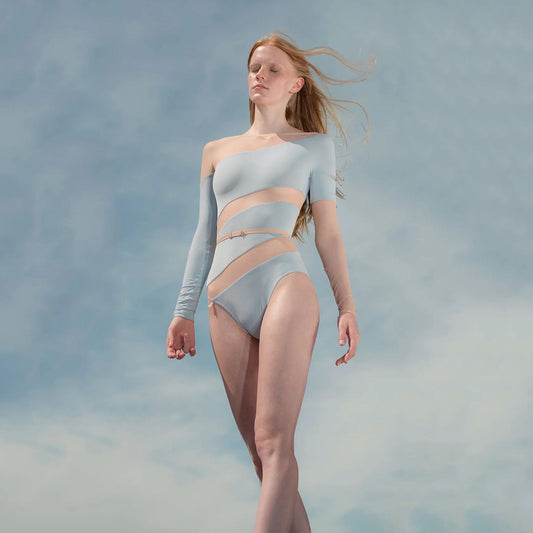 女士天空蓝"SPELLBOUND"长袖芭蕾舞连体衣(232LE21VJ/sky blue)