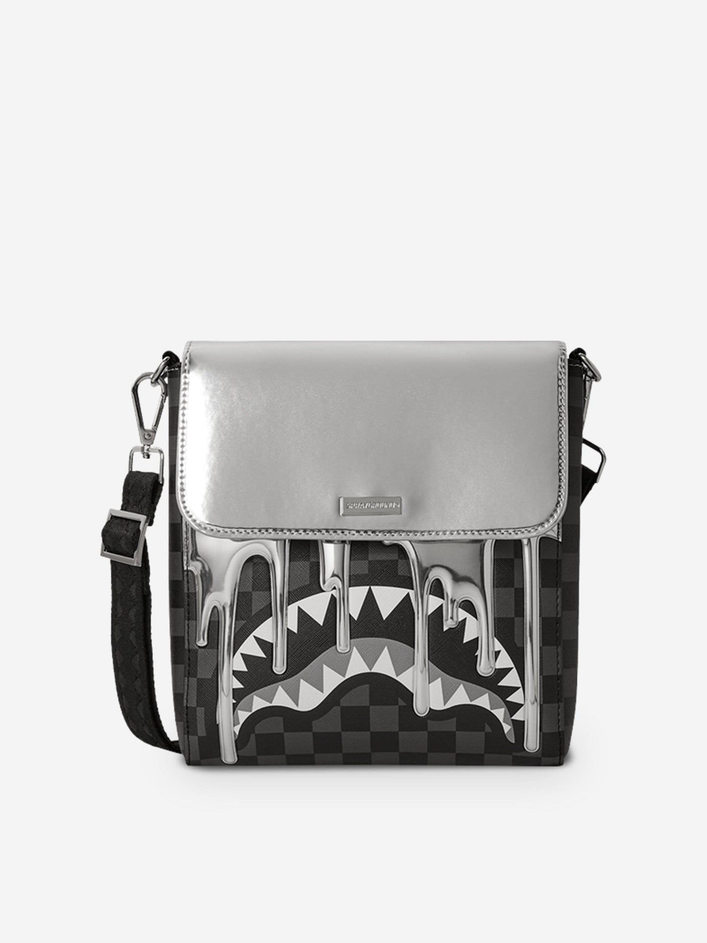 Sprayground Kids Metallic Drips Messenger Bag in Black (25.5cm)