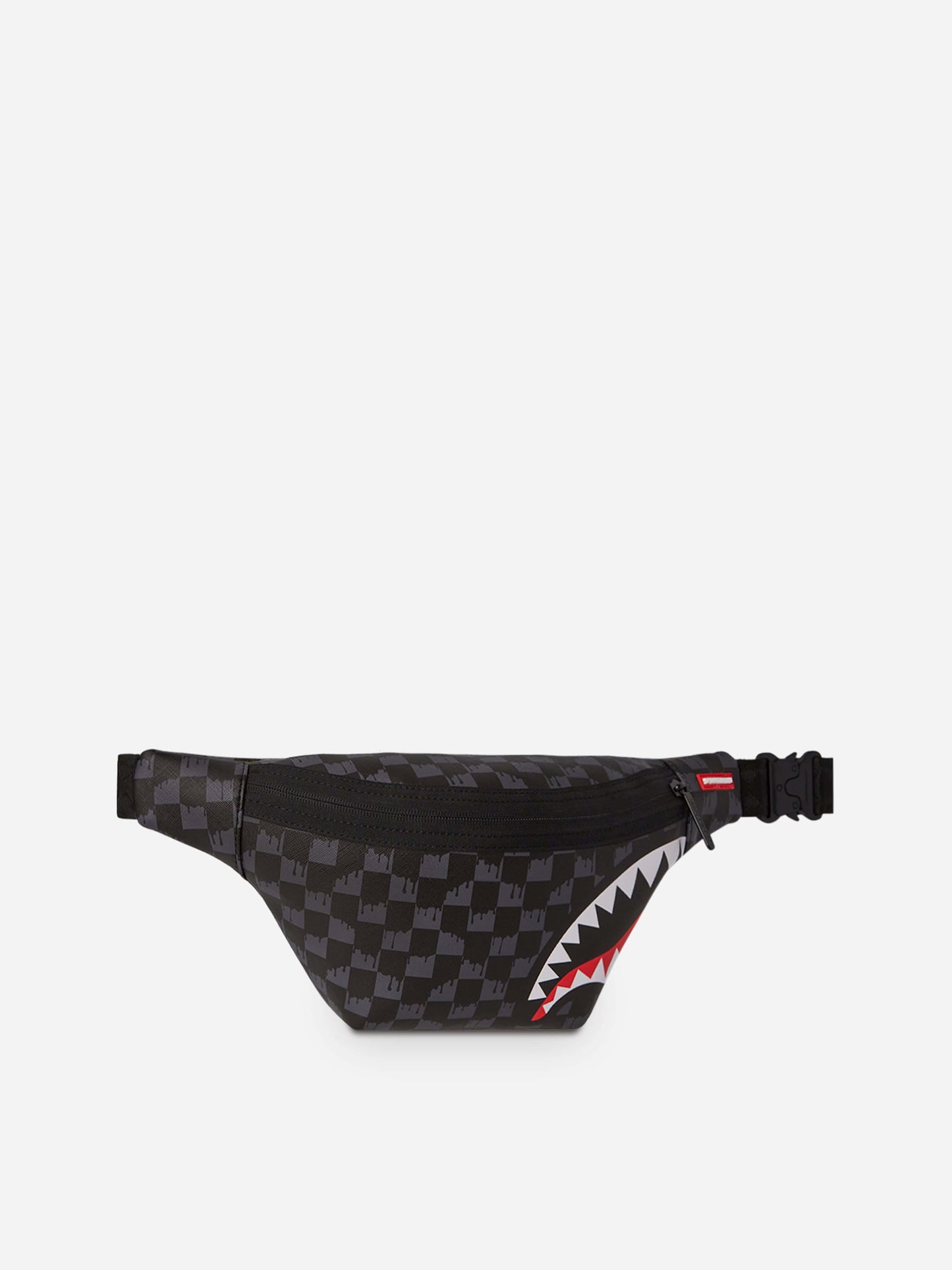 Sprayground Kids Drip Check Shark Belt Bag in Black (23cm)
