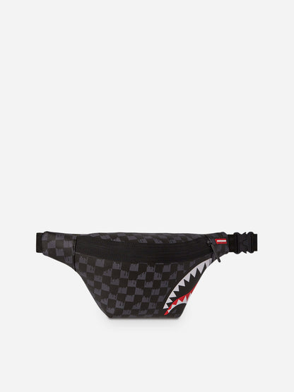 Sprayground Kids Drip Check Shark Belt Bag in Black (23cm)