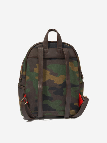 Sprayground Kids 迷彩鲨鱼格纹 Savage 背包（绿色）