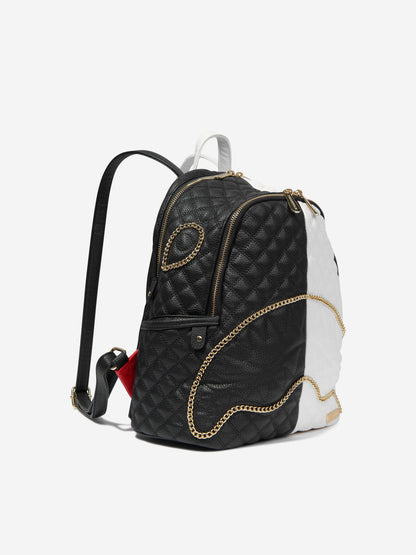 Sprayground Kids Split Quilt Shark Savage 背包（黑色）
