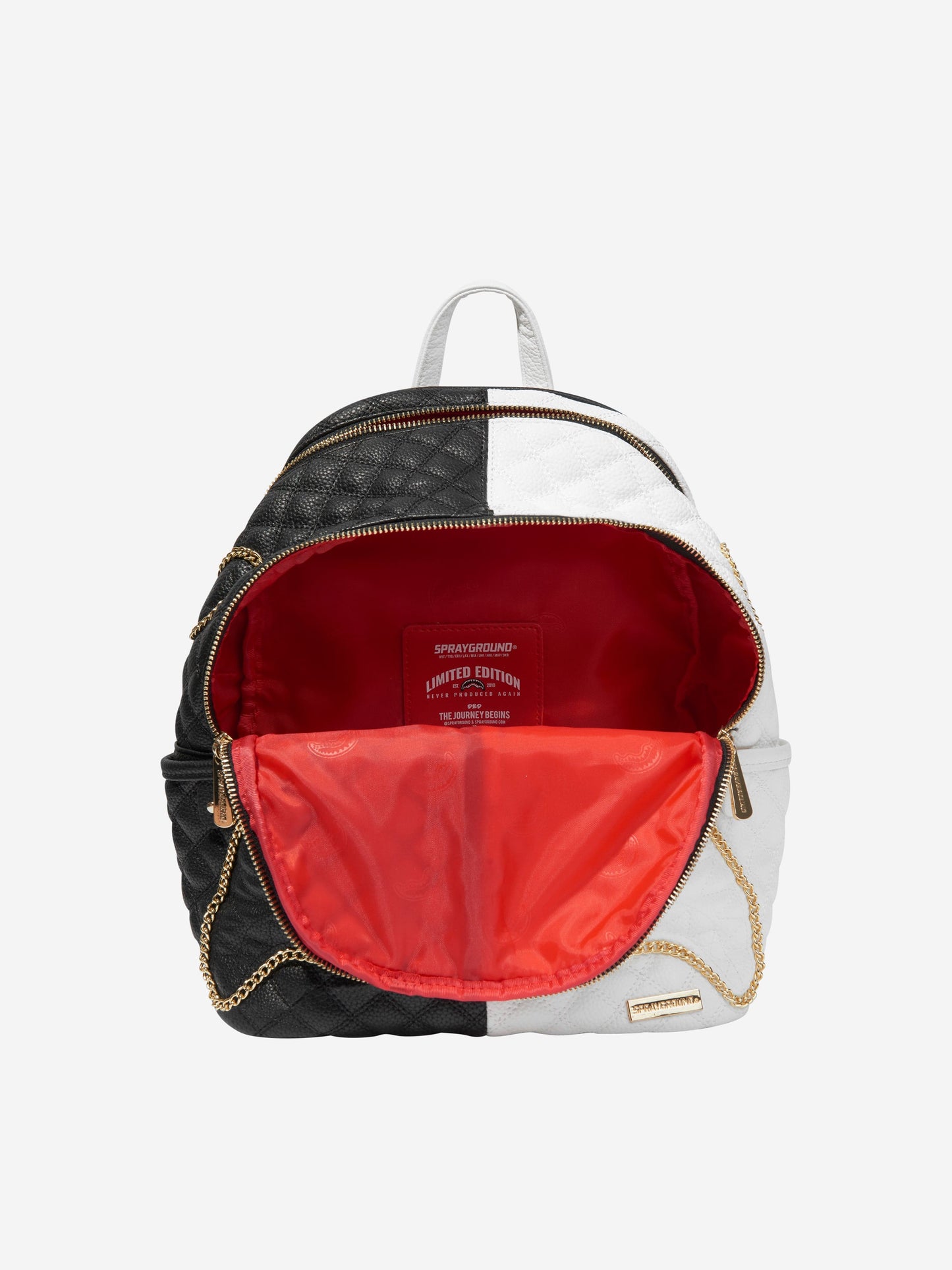Sprayground Kids Split Quilt Shark Savage 背包（黑色）