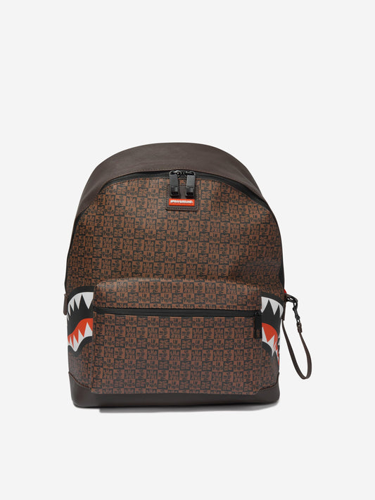Sprayground Kids Sharks In Paris Check Emperor 双肩包 (棕色)