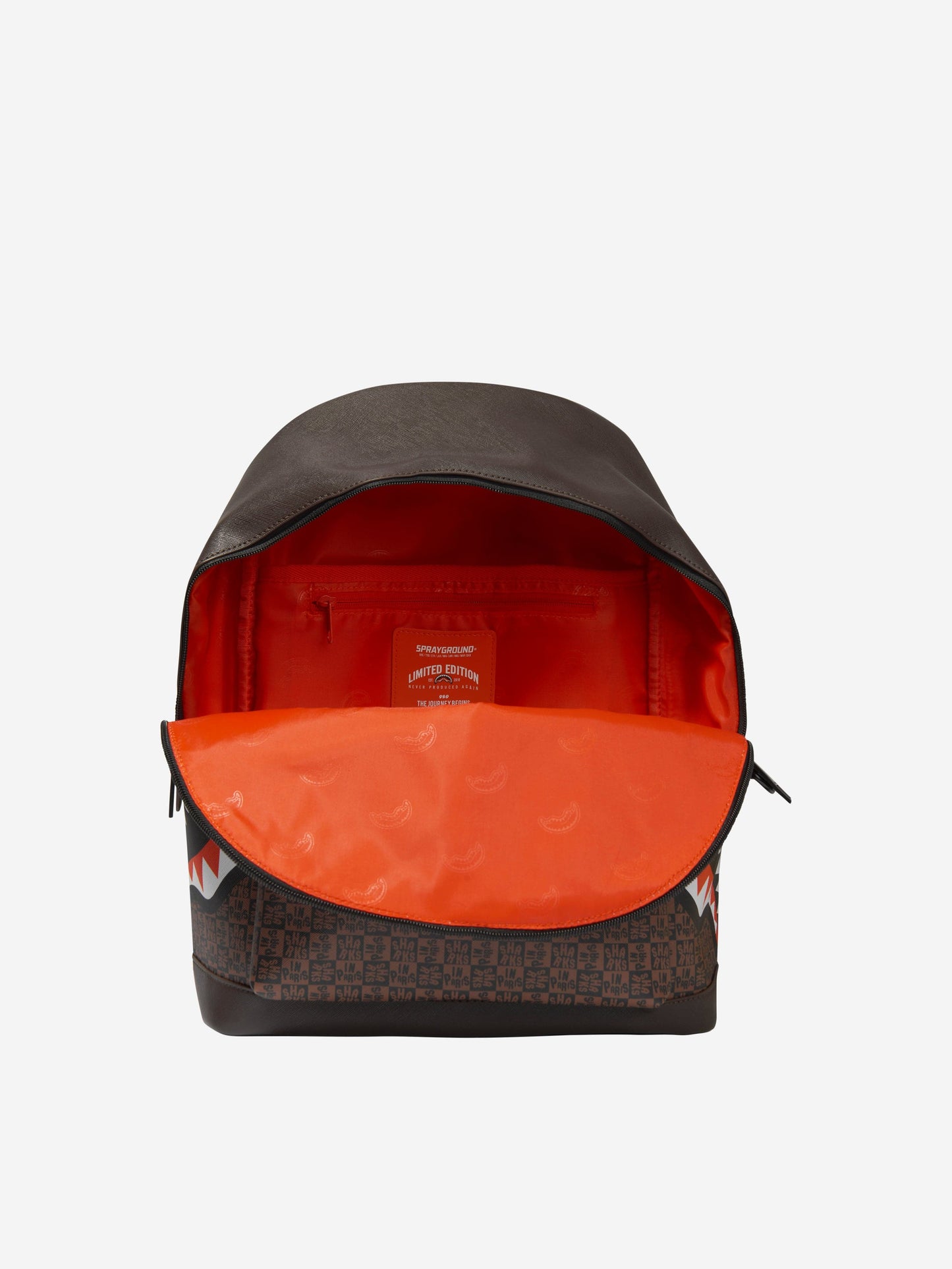 Sprayground Kids Sharks In Paris Check Emperor 双肩包 (棕色)