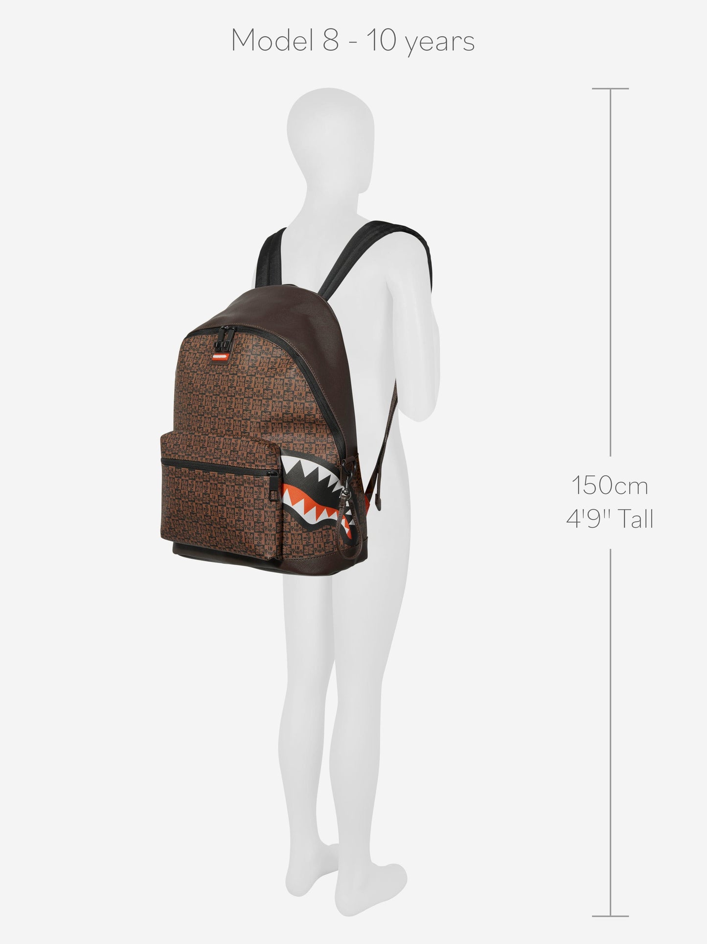 Sprayground Kids Sharks In Paris Check Emperor 双肩包 (棕色)