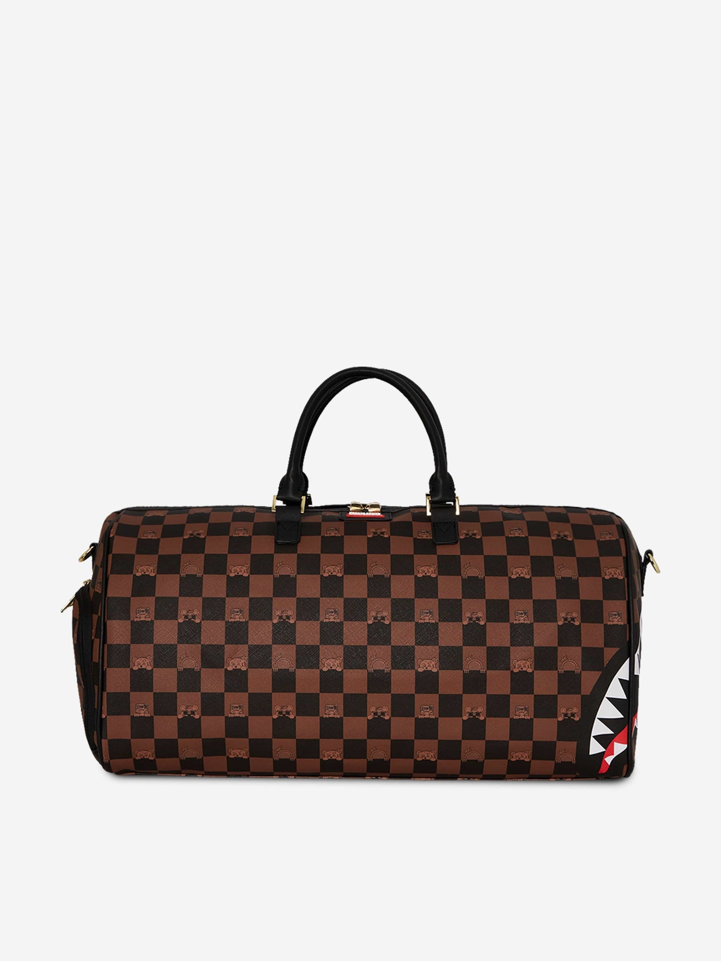 Kids Peeking Character Check Emperor Duffle Bag in Brown (51cm)