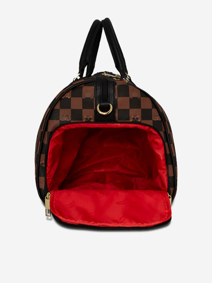 Kids Peeking Character Check Emperor Duffle Bag in Brown (51cm)
