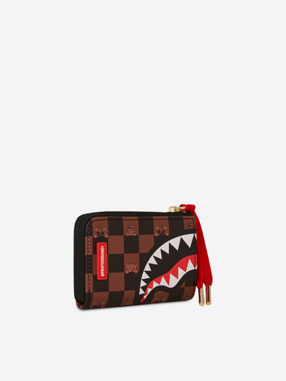 Kids Peeking Character Check Wallet in Brown (11.5cm)