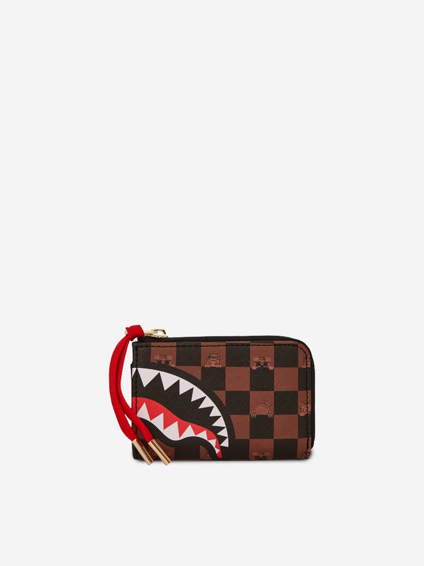 Kids Peeking Character Check Wallet in Brown (11.5cm)