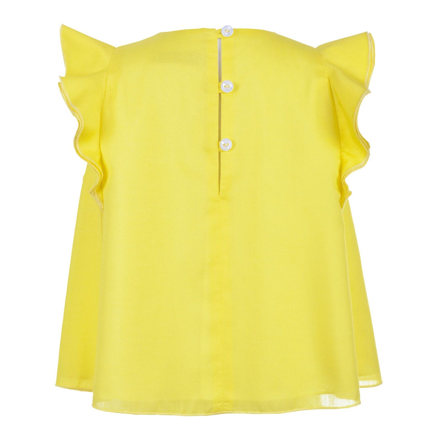 Girls Yellow Flutter Sleeve Swing Blouse