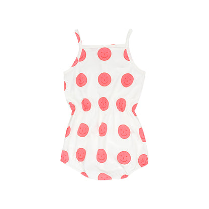 Girls White Pima Cotton Romper