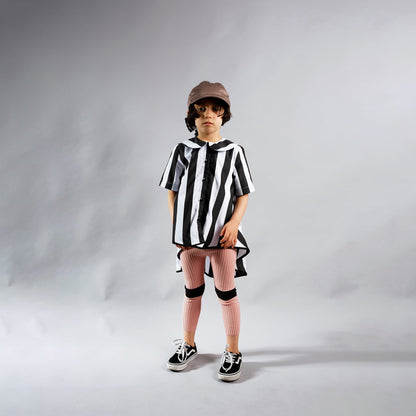 Girls Black Stripes Cotton Shirt