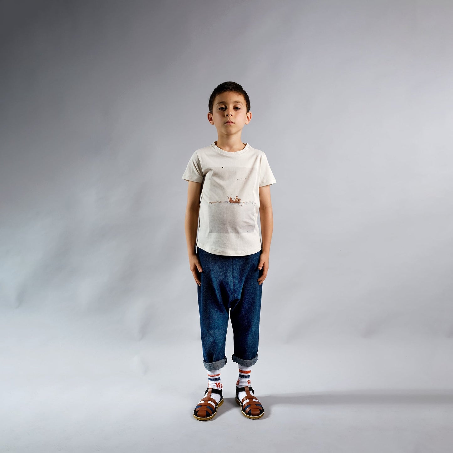 Girls White Cotton T-shirt