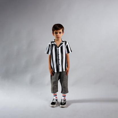 Girls Black Linen Trousers