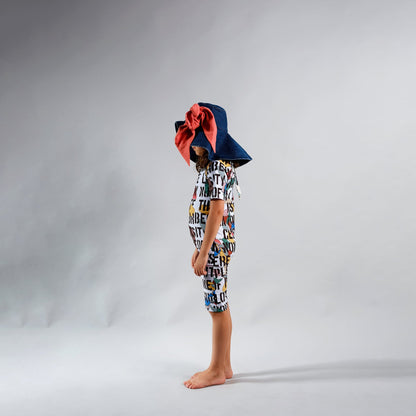 Girls Blue Denim Cotton Hat