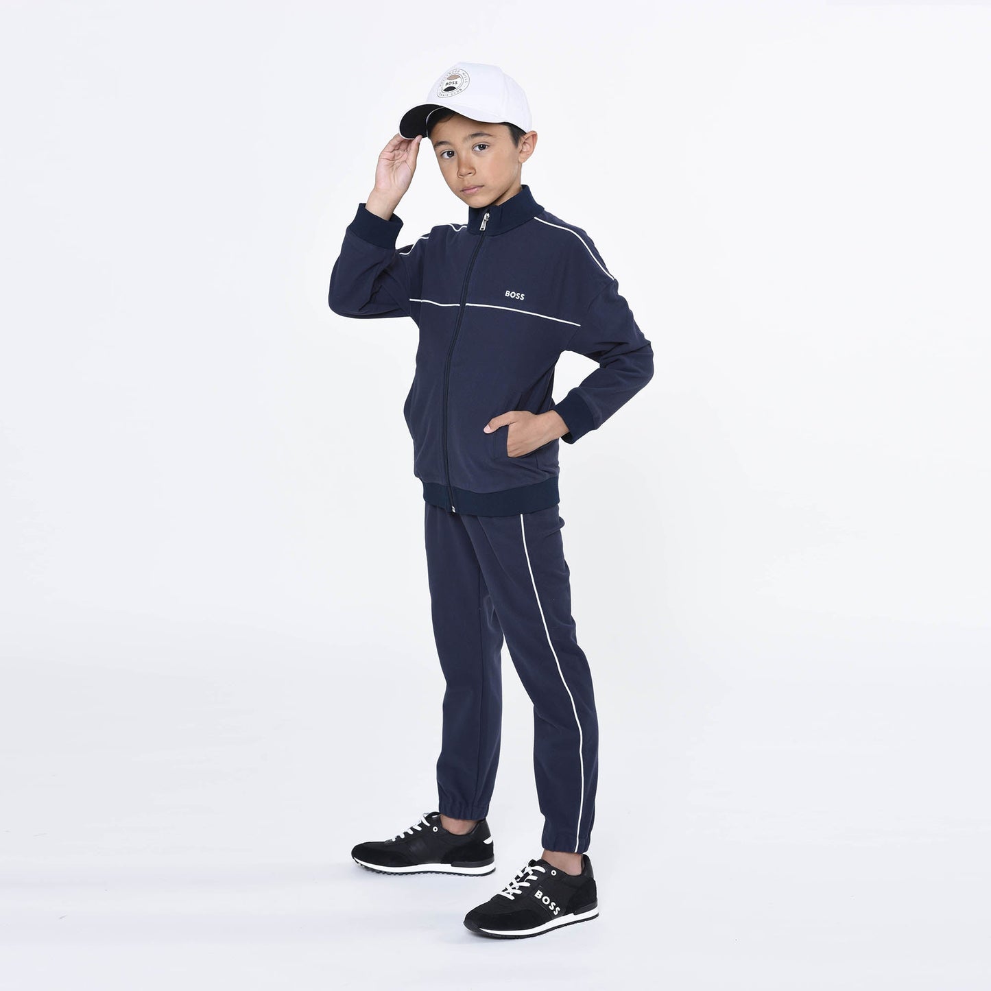 男童白色Logo棒球帽