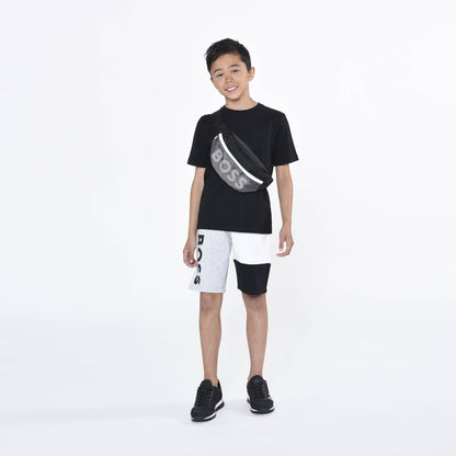 男童灰色Logo棉短裤
