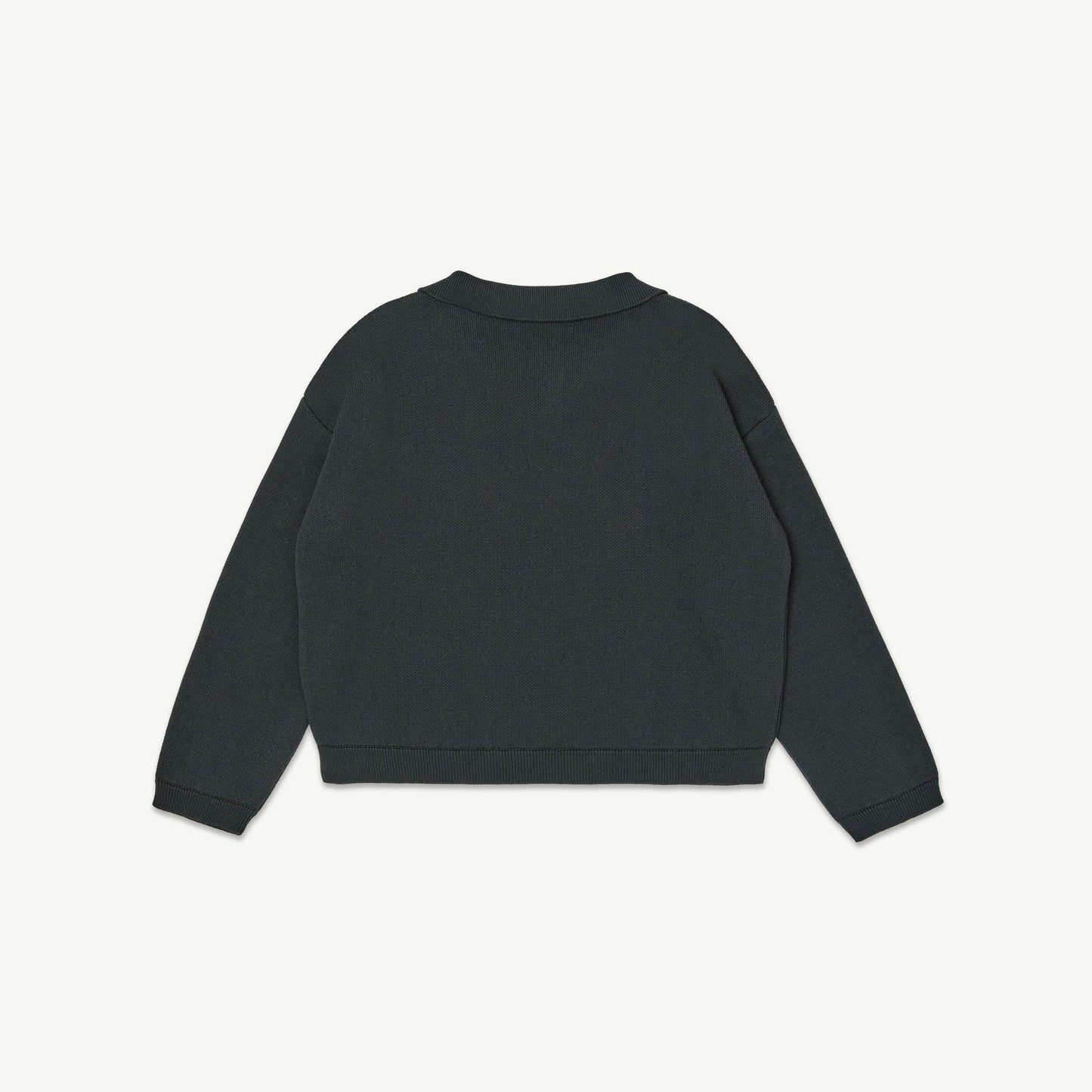 儿童深灰色刺绣Logo棉Polo衫